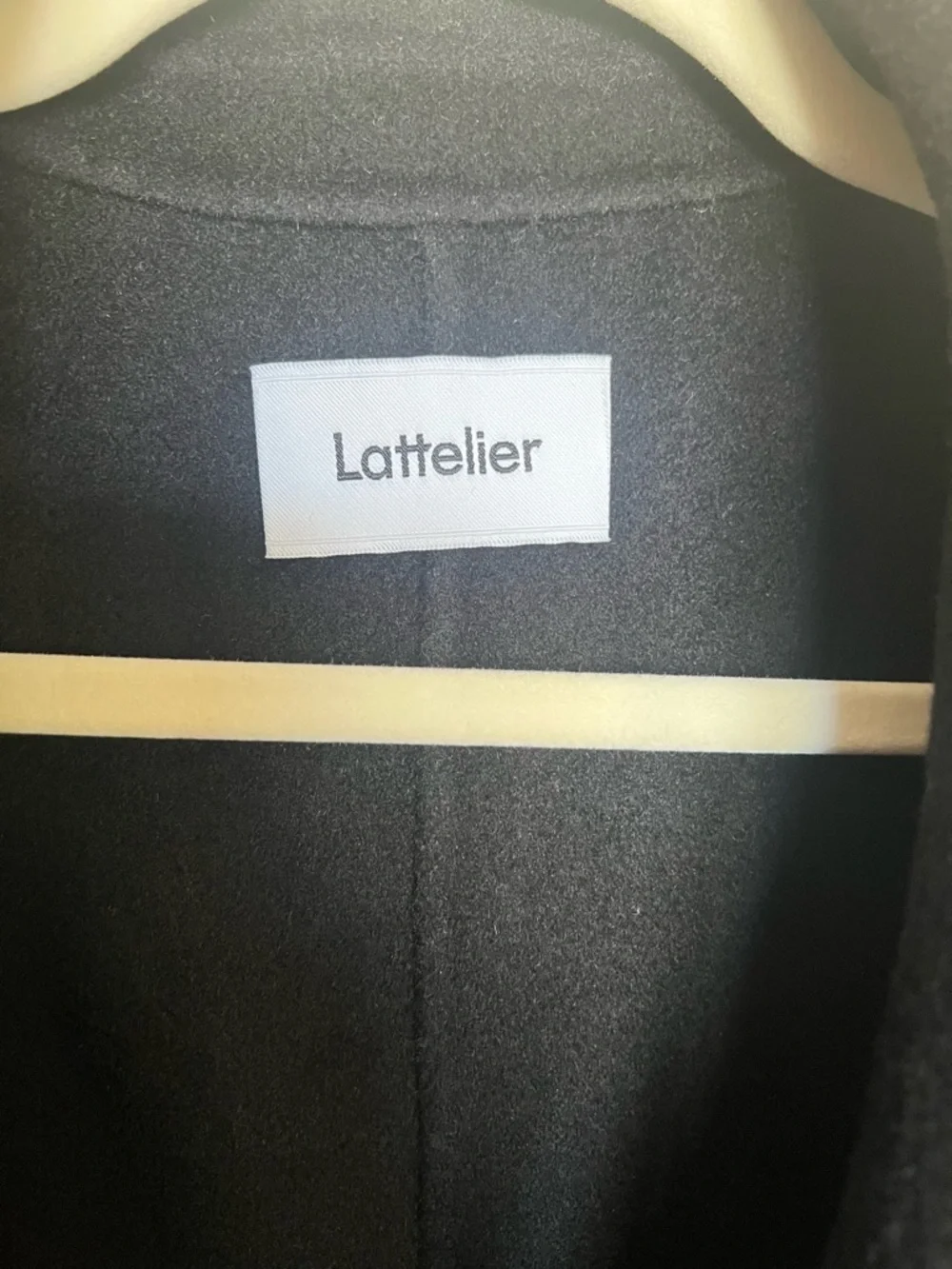 Lattelier Black 100% Wool Oversized Coat Minimalist Long Coat Size L